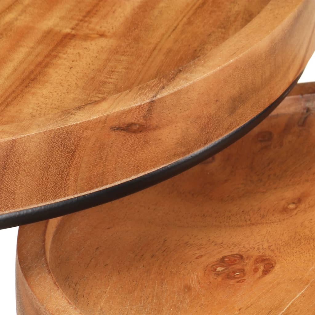 Ensemble de table basse 2 pcs bois d'acacia massif et acier - XIOS