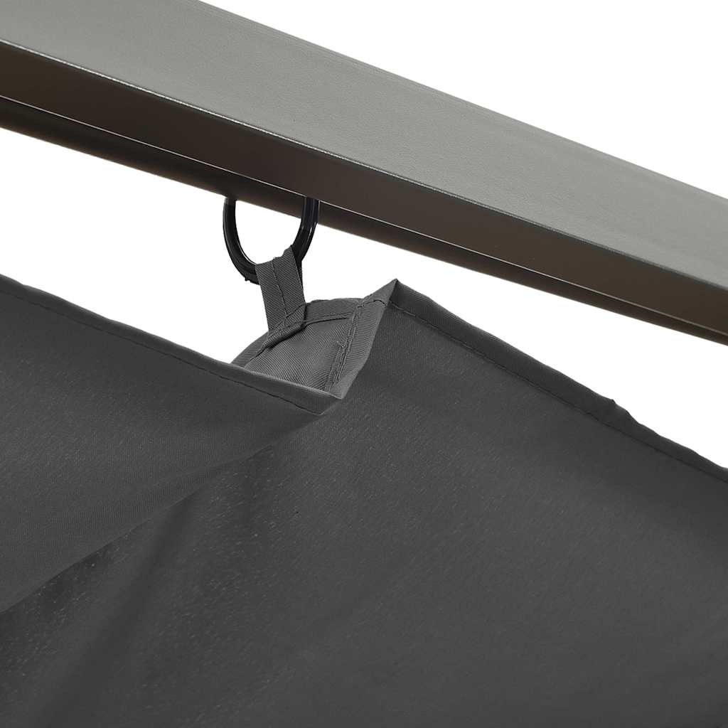 Pergola avec toit rétractable anthracite 3x3 m acier 180 g/m² - XIOS