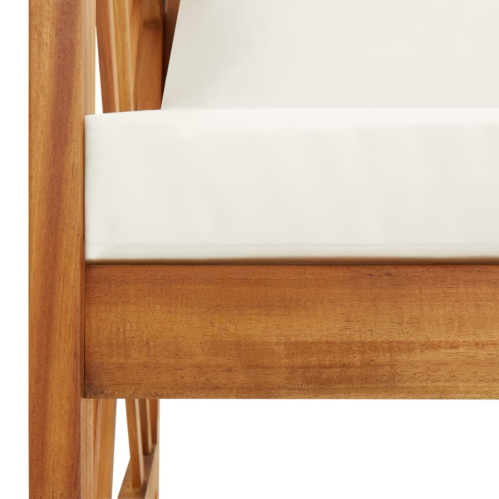 Salon de jardin 2 pcs avec coussins bois d'acacia solide