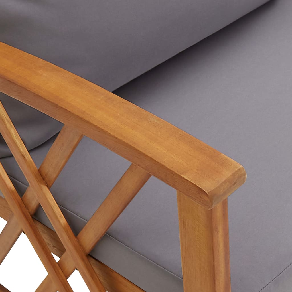 Salon de jardin 2 pcs avec coussins bois d'acacia solide