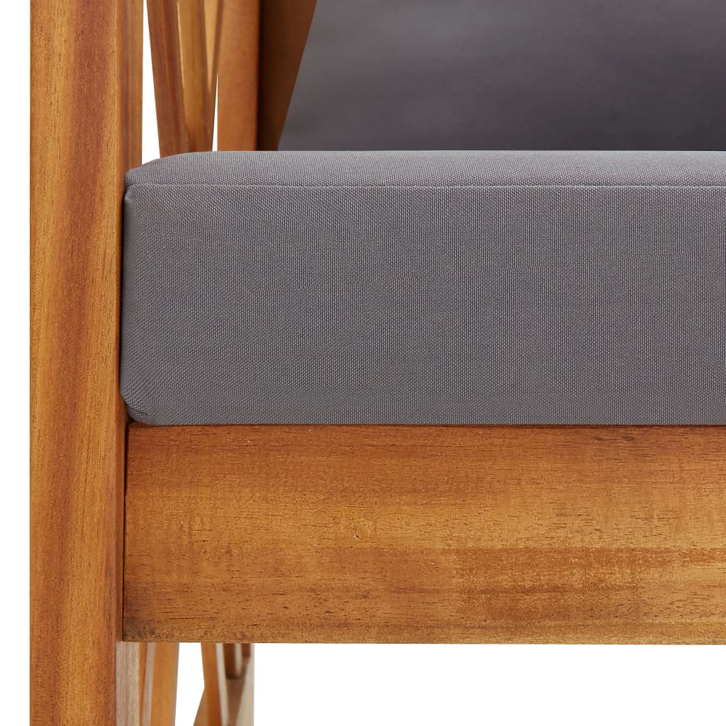 Salon de jardin 2 pcs avec coussins bois d'acacia solide
