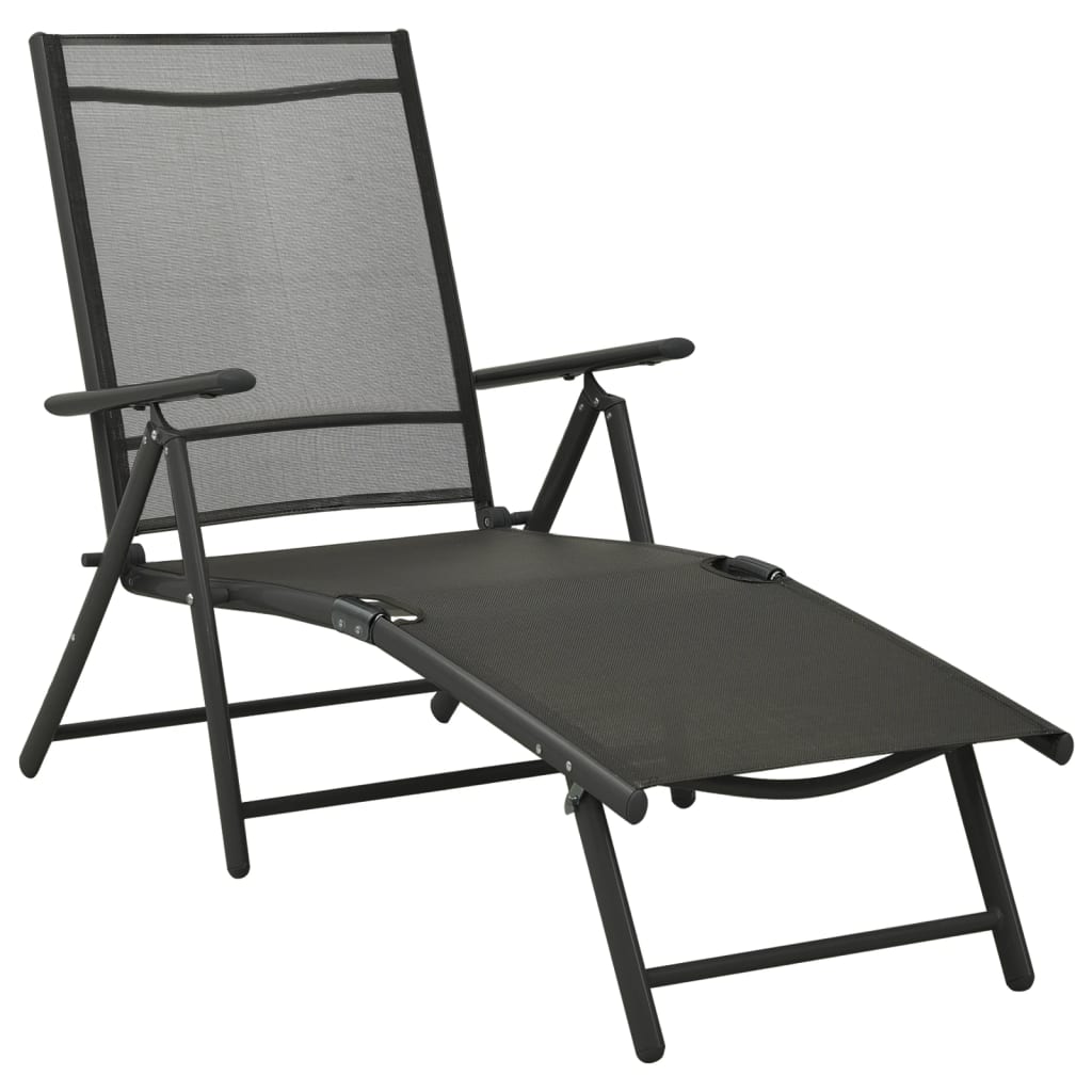 Salon de jardin 3 pcs textilène et aluminium noir