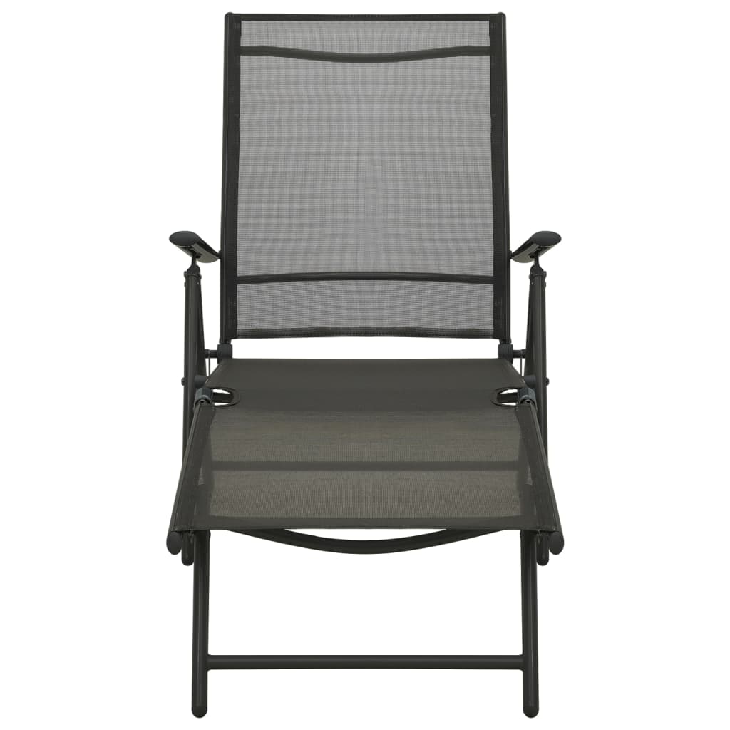 Salon de jardin 3 pcs textilène et aluminium noir