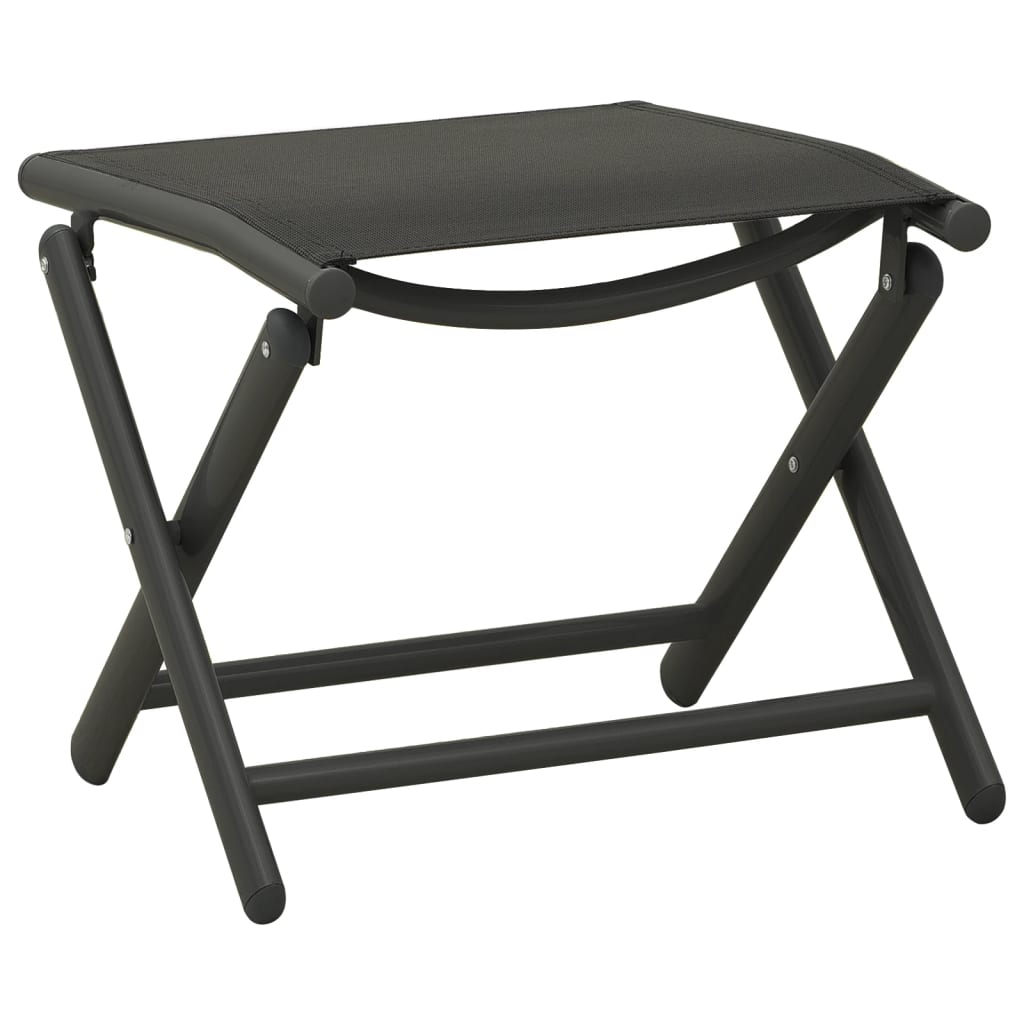 Salon de jardin 3 pcs textilène et aluminium noir