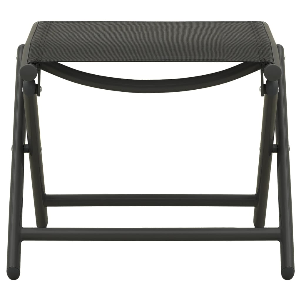 Salon de jardin 3 pcs textilène et aluminium noir