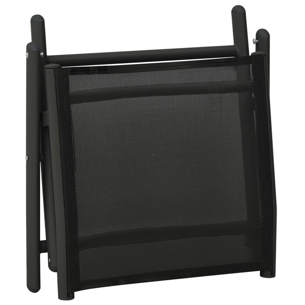 Salon de jardin 3 pcs textilène et aluminium noir
