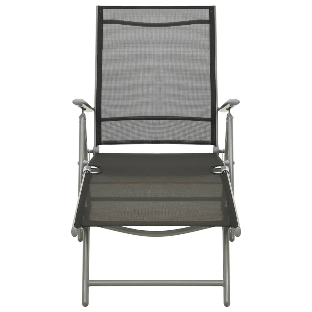 Salon de jardin 3 pcs textilène et aluminium argenté