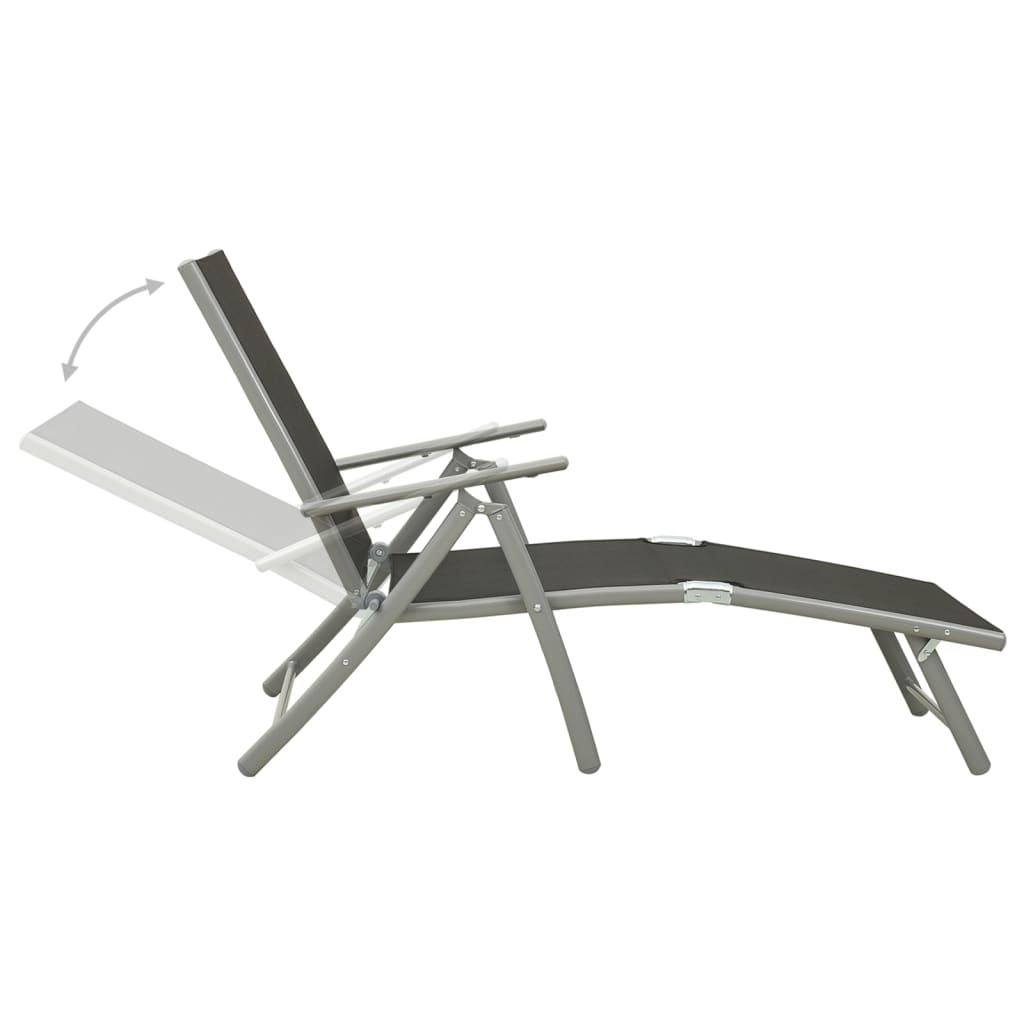 Salon de jardin 3 pcs textilène et aluminium argenté