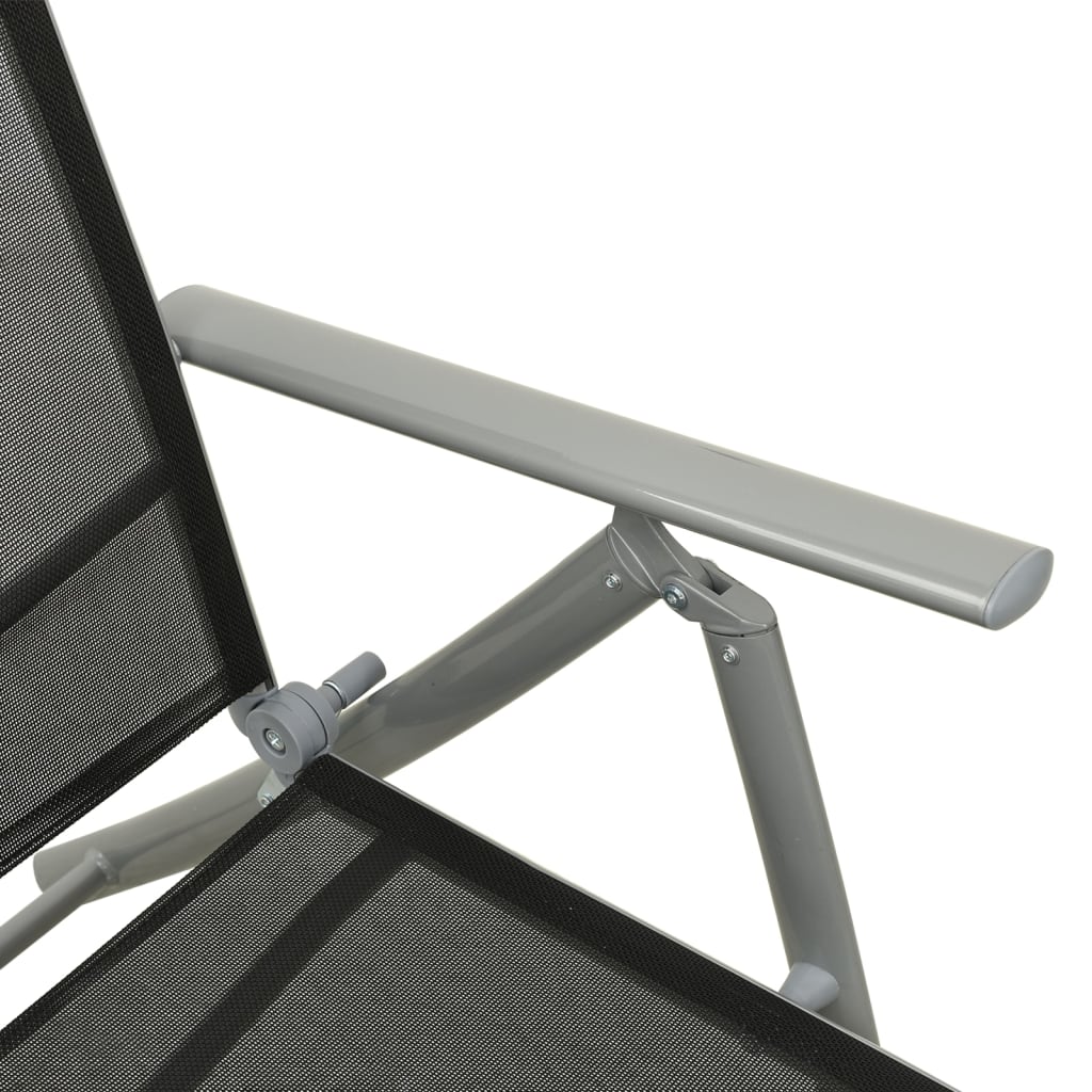 Salon de jardin 3 pcs textilène et aluminium argenté
