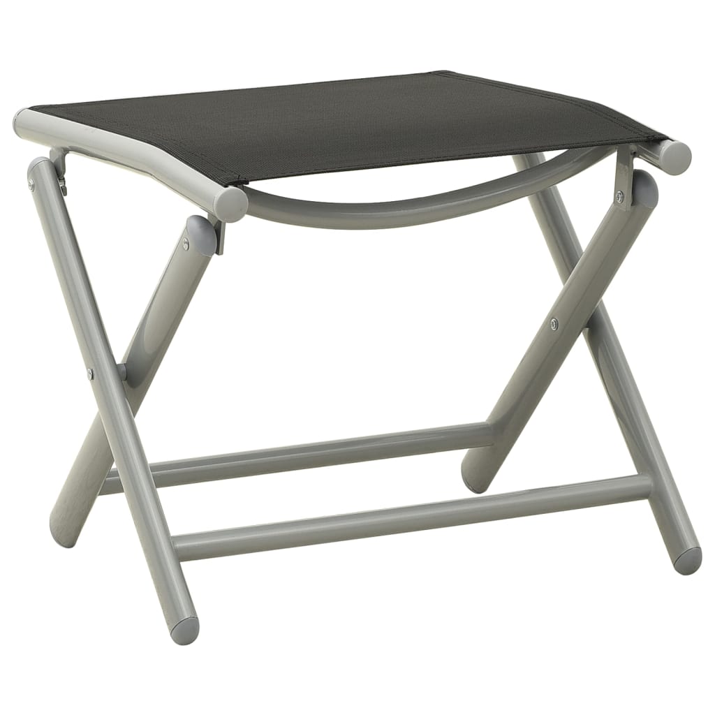 Salon de jardin 3 pcs textilène et aluminium argenté
