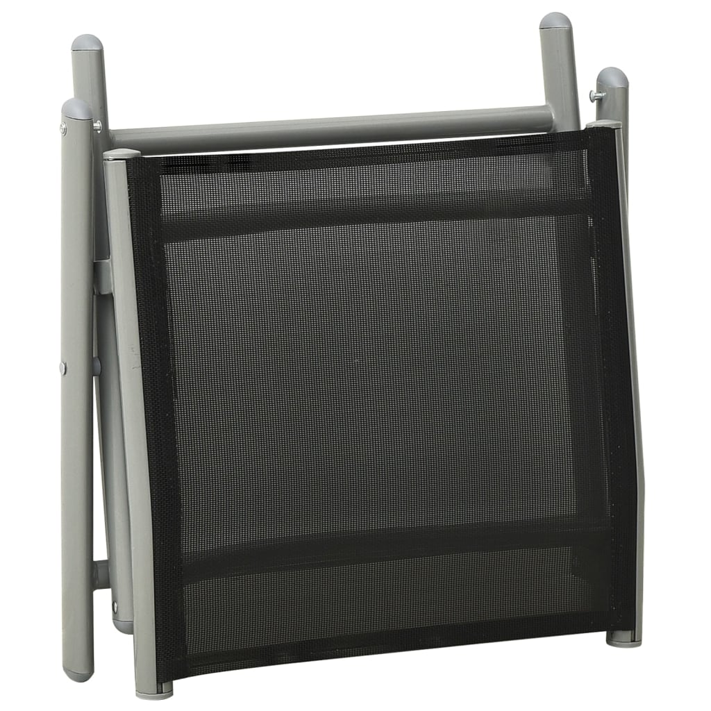 Salon de jardin 3 pcs textilène et aluminium argenté
