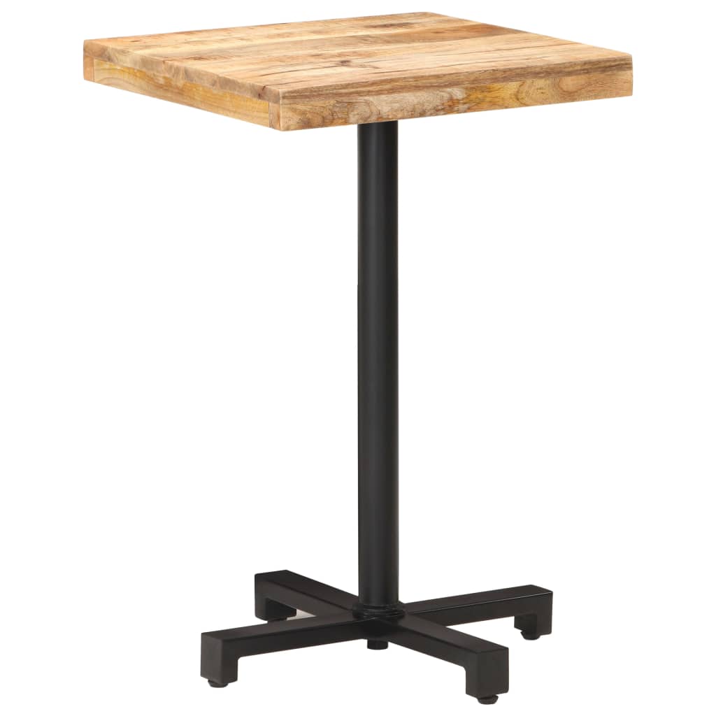 Table de bistro Carrée 50x50x75 cm Bois de manguier brut - XIOS