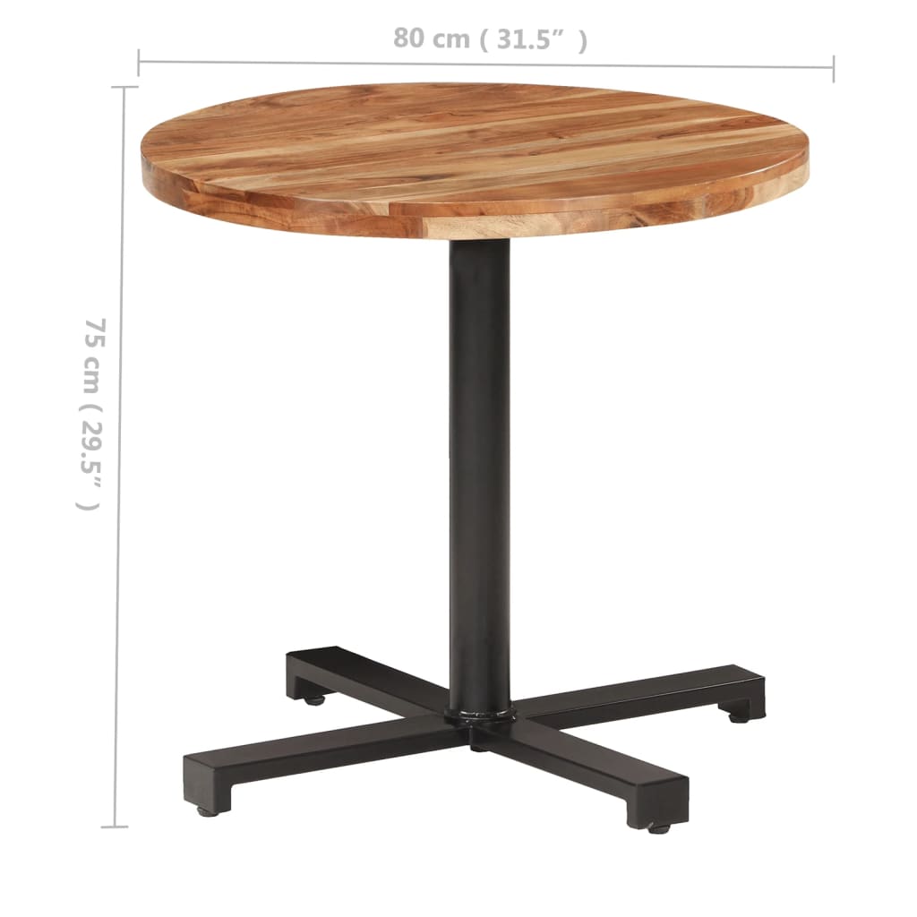 Table de bistro Ronde Ø80x75 cm Bois d'acacia massif - XIOS