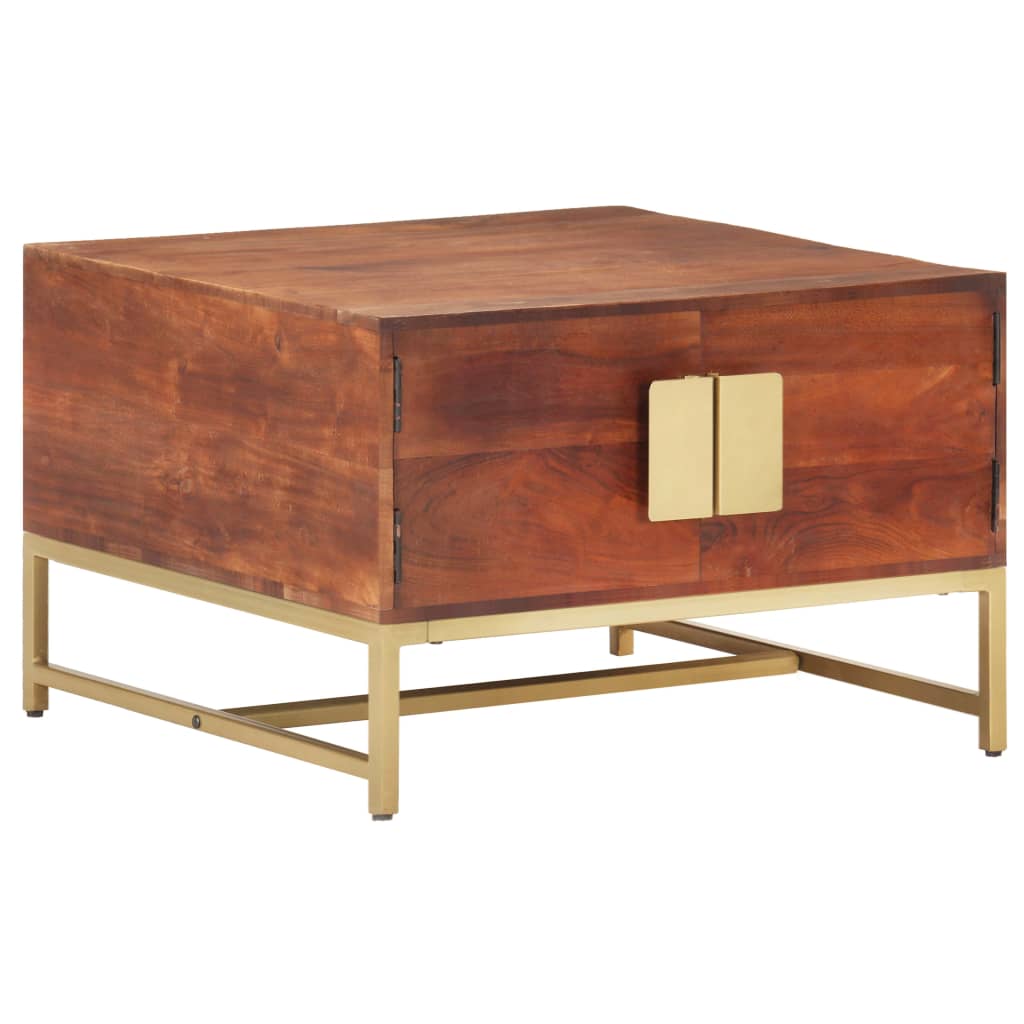 Table basse Marron miel 67x67x45 cm Bois solide d'acacia - XIOS