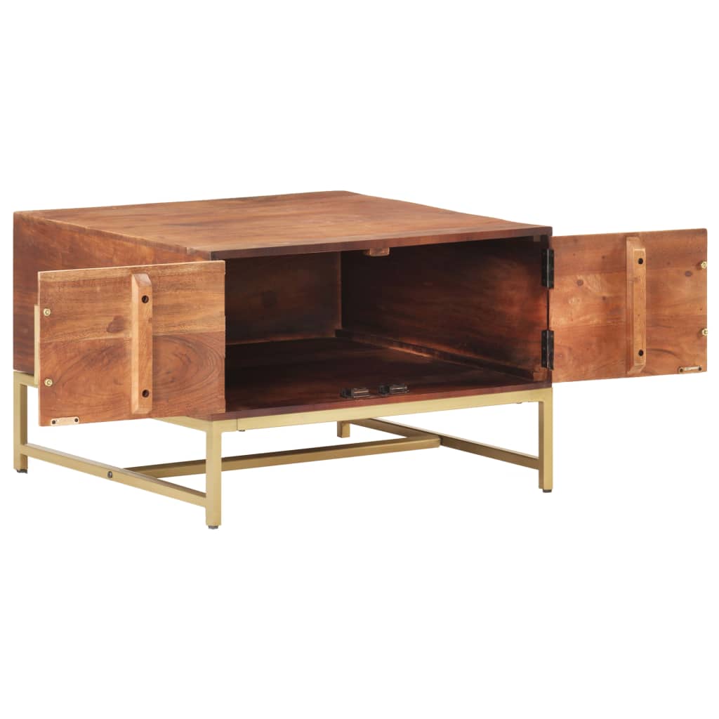Table basse Marron miel 67x67x45 cm Bois solide d'acacia - XIOS