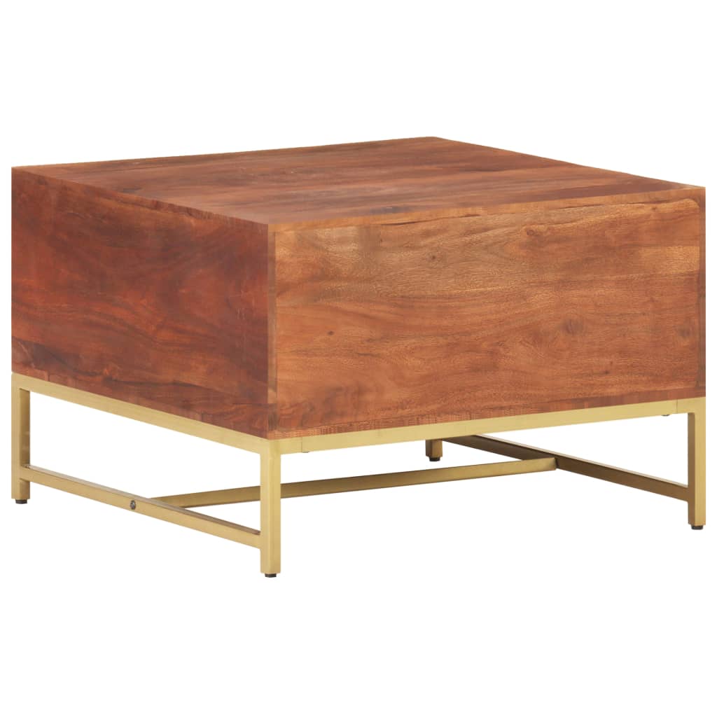 Table basse Marron miel 67x67x45 cm Bois solide d'acacia - XIOS