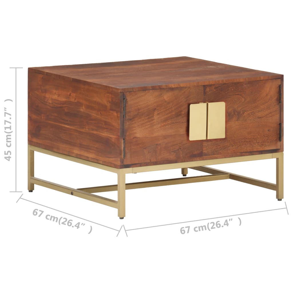 Table basse Marron miel 67x67x45 cm Bois solide d'acacia - XIOS