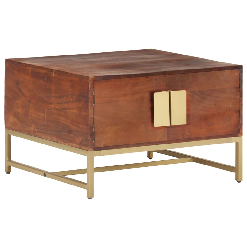 Table basse Marron miel 67x67x45 cm Bois solide d'acacia - XIOS