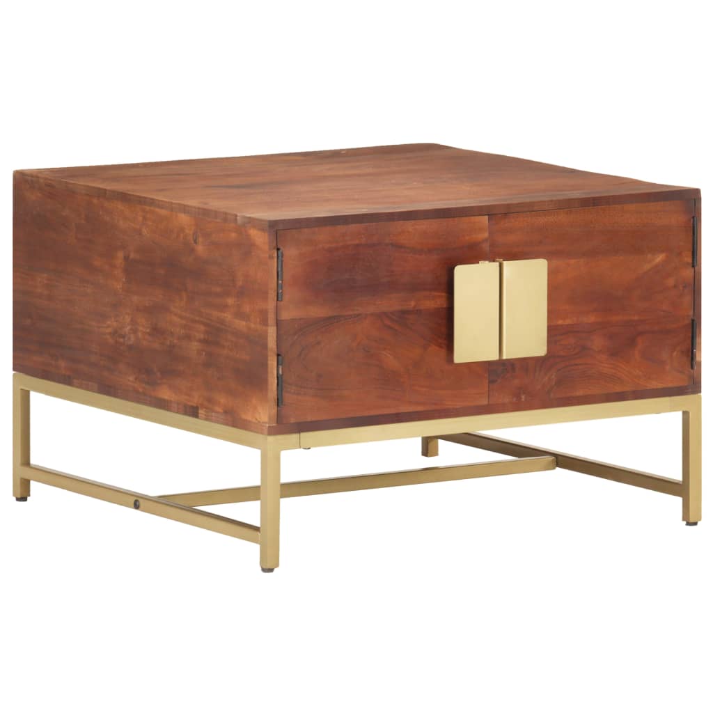 Table basse Marron miel 67x67x45 cm Bois solide d'acacia - XIOS