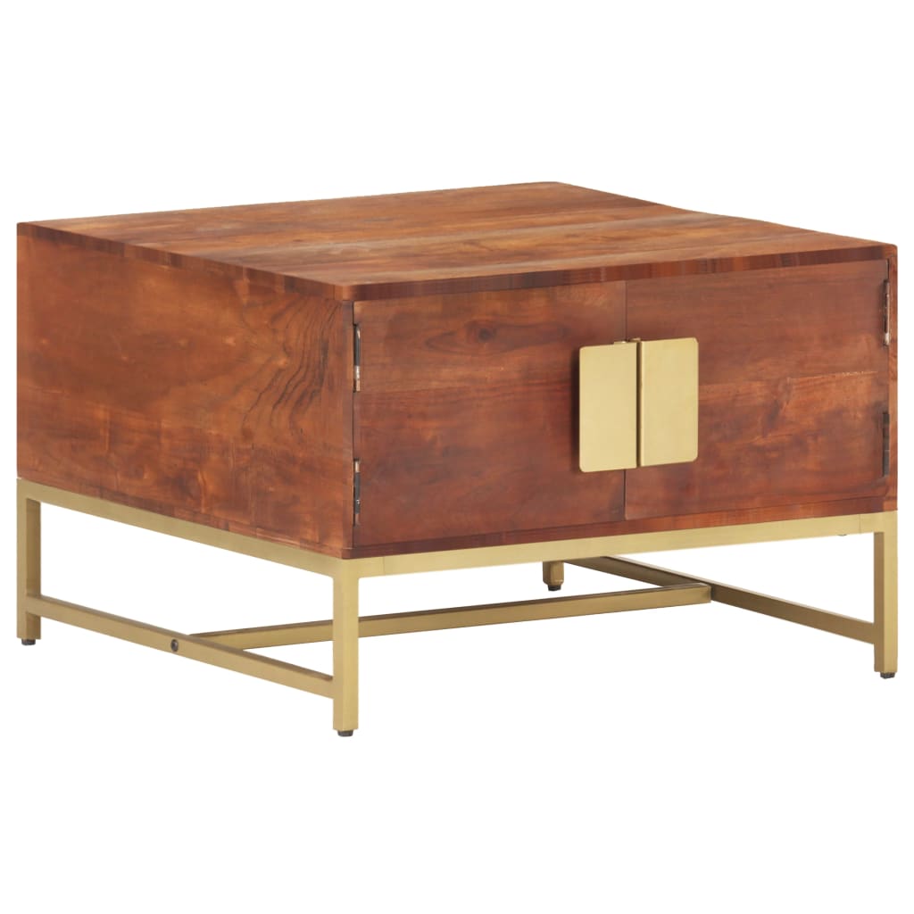 Table basse Marron miel 67x67x45 cm Bois solide d'acacia - XIOS