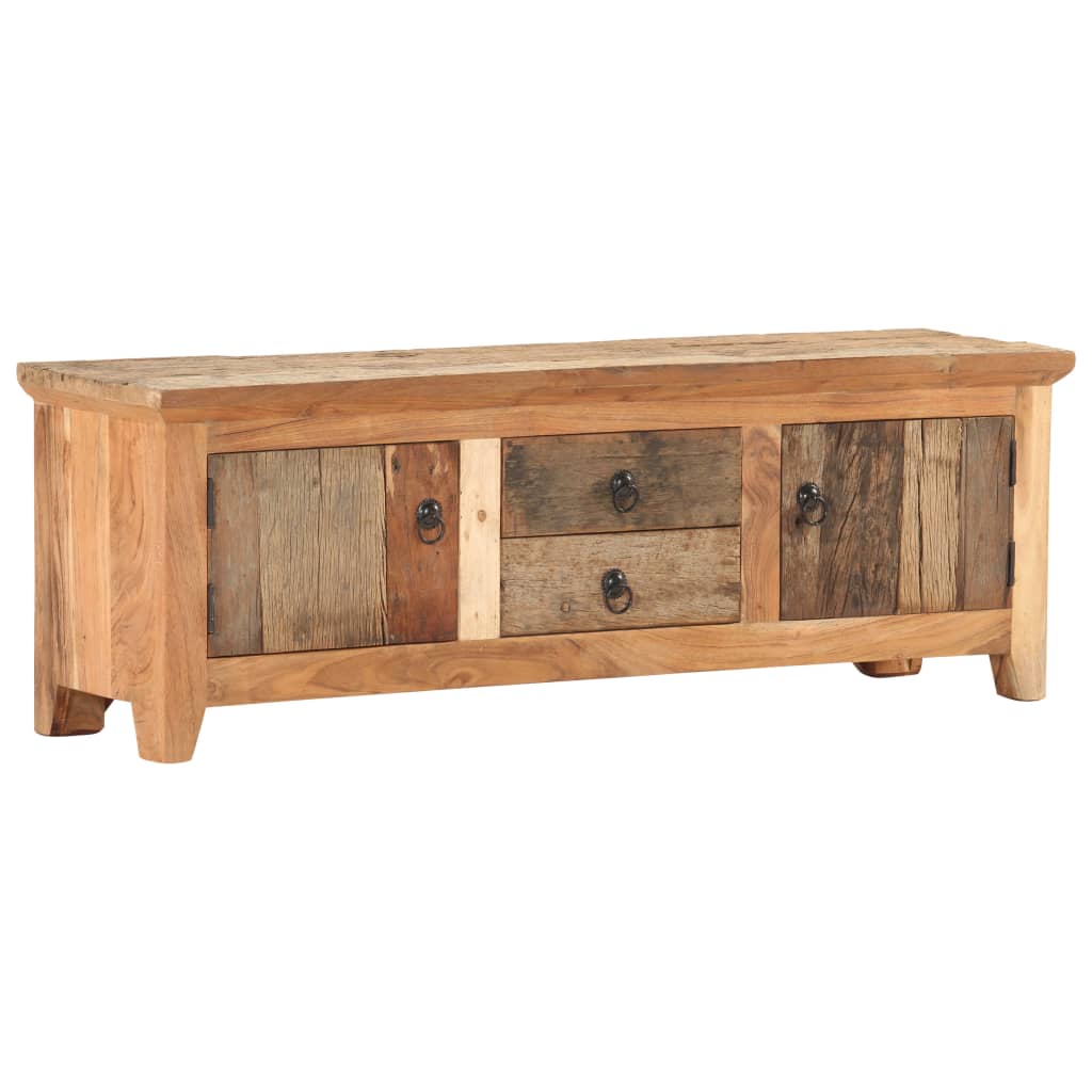 Meuble TV 120x30x40 cm Bois d'acacia et de récupération massif - XIOS