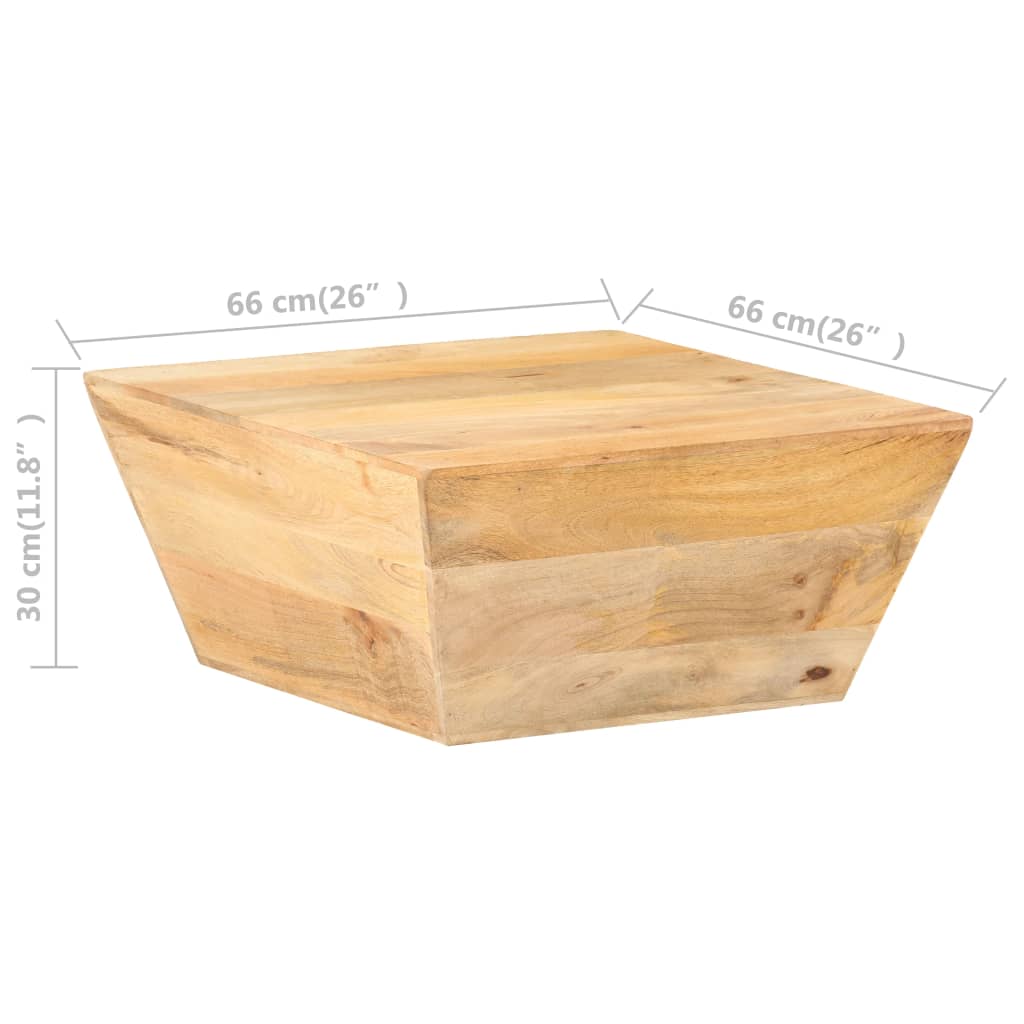 Table basse en forme de V 66x66x30 cm Bois de manguier massif - XIOS