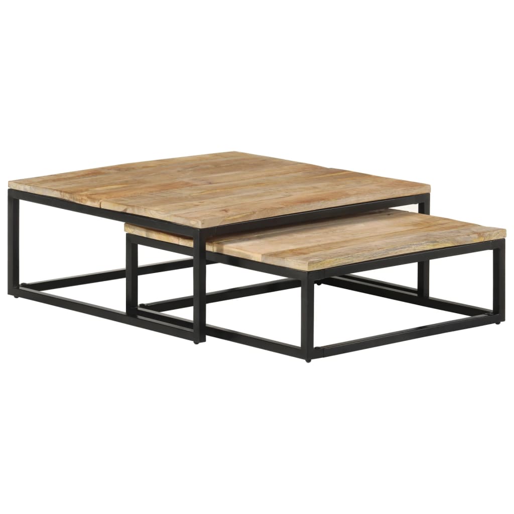 Tables gigognes 2 pcs Bois solide de manguier - XIOS