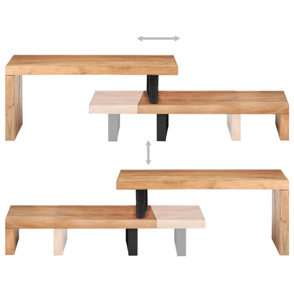 Ensemble de 2 tables basses Bois d'acacia massif - XIOS