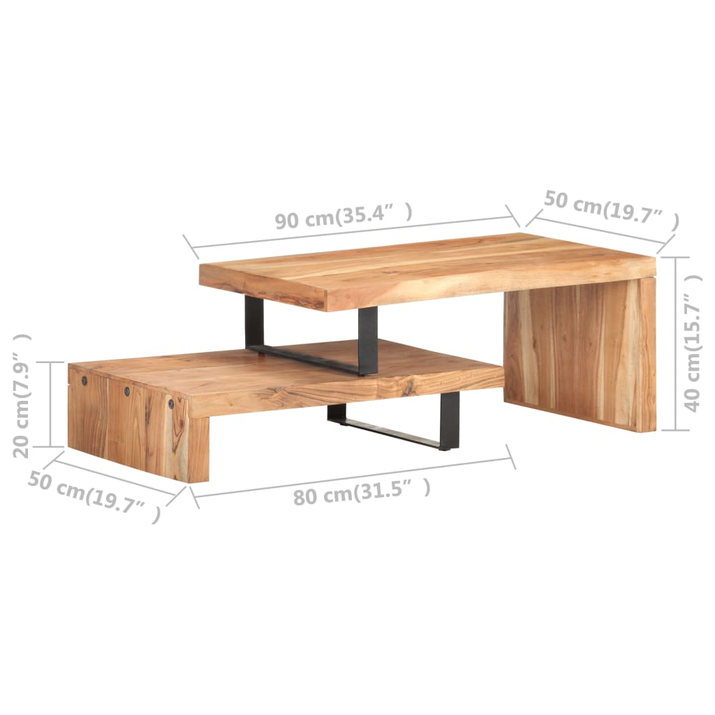 Ensemble de 2 tables basses Bois d'acacia massif - XIOS