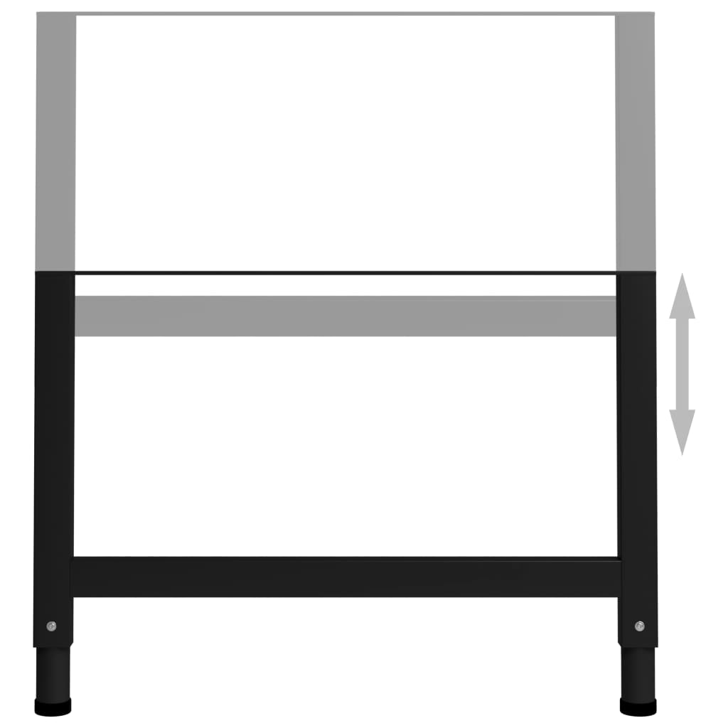 Cadres d'établi réglables 2 pcs Métal 85x(69-95,5) cm Noir - XIOS
