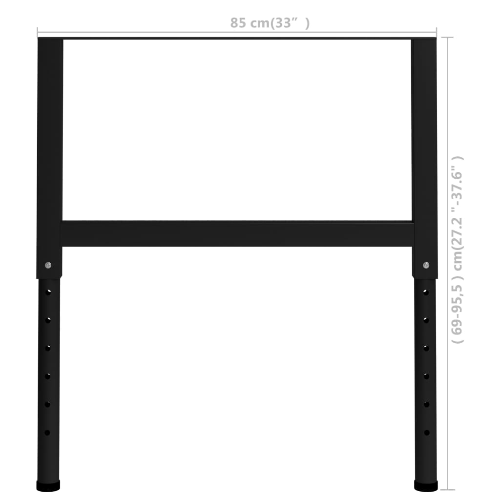 Cadres d'établi réglables 2 pcs Métal 85x(69-95,5) cm Noir - XIOS