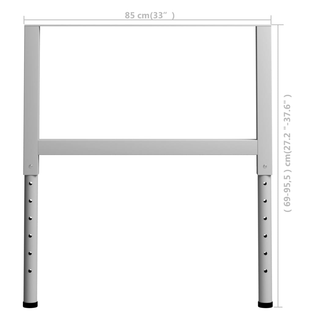Cadres d'établi réglables 2 pcs Métal 85x(69-95,5) cm Gris - XIOS