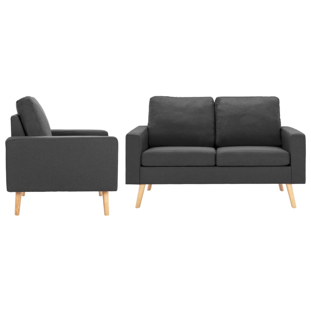 Ensemble de canapés 2 pcs Tissu Gris foncé - XIOS