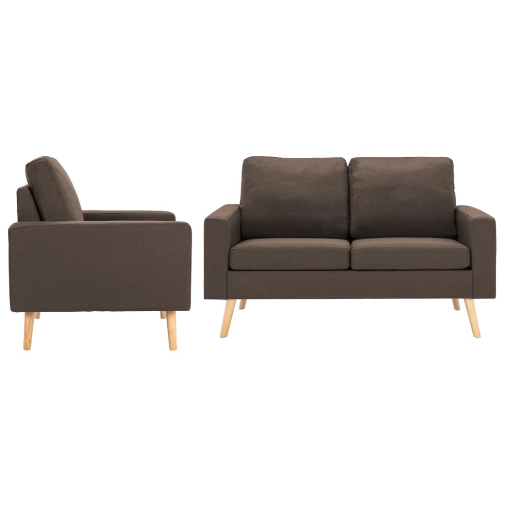 Ensemble de canapés 2 pcs Tissu Marron - XIOS