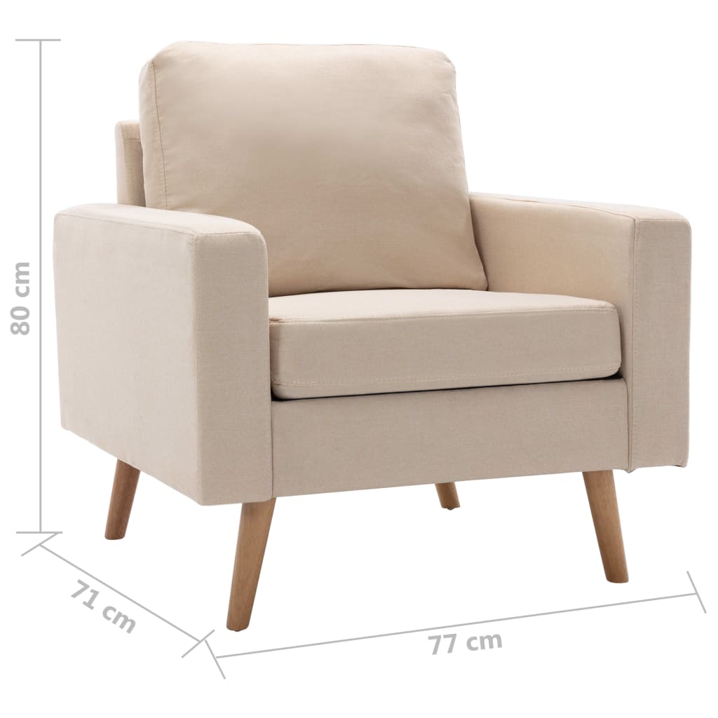 Ensemble de canapés 2 pcs Tissu Crème - XIOS