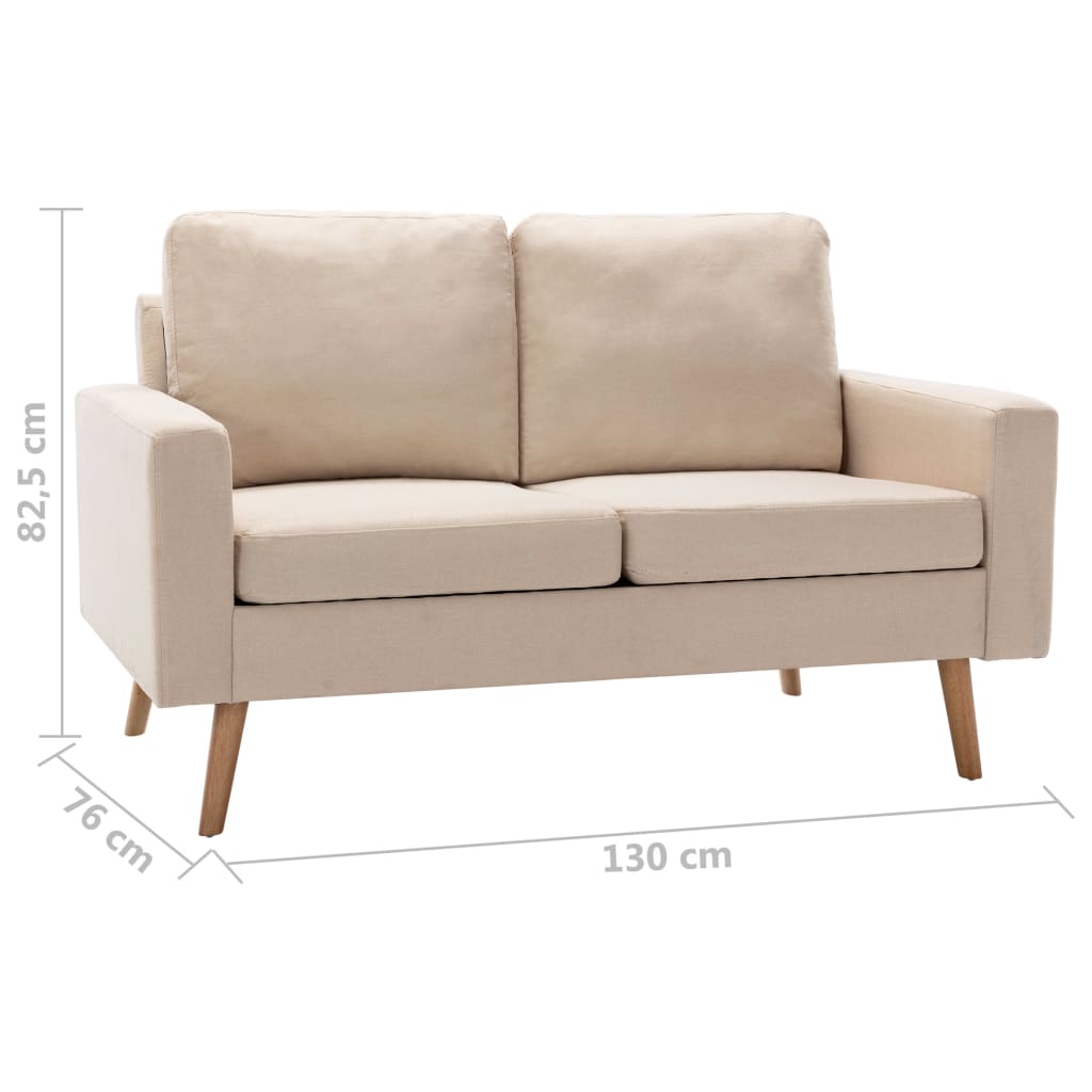 Ensemble de canapés 2 pcs Tissu Crème - XIOS