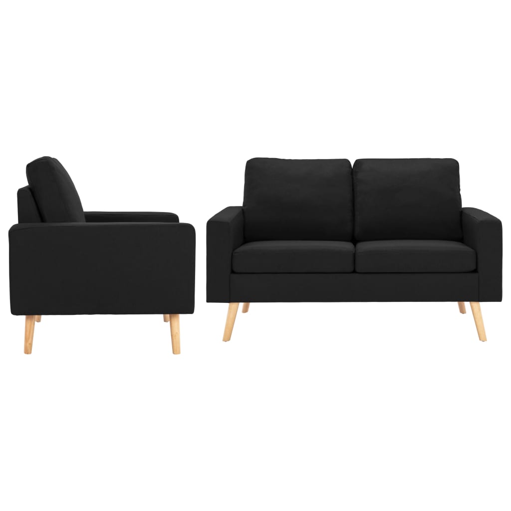 Ensemble de canapés 2 pcs Tissu Noir - XIOS