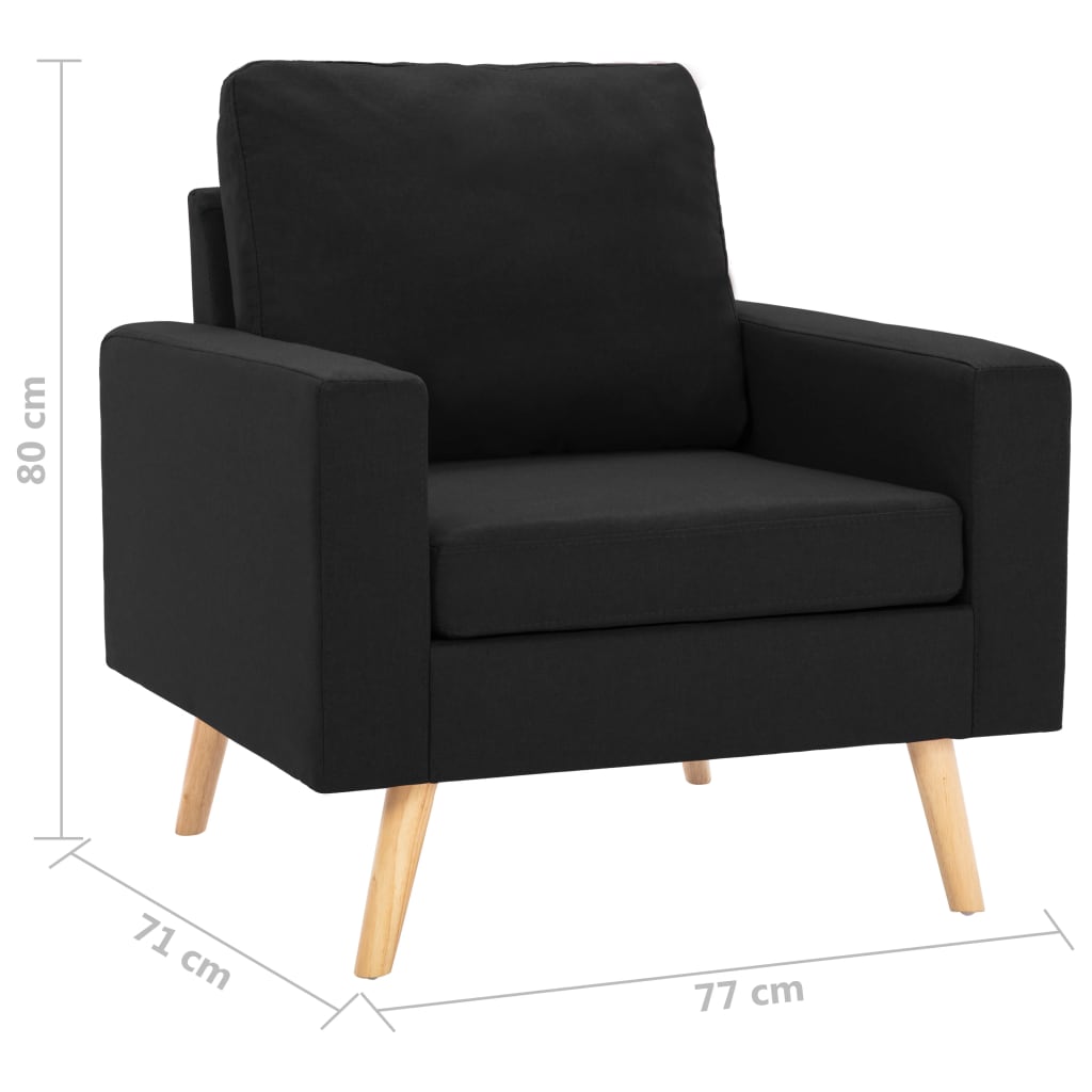 Ensemble de canapés 2 pcs Tissu Noir - XIOS