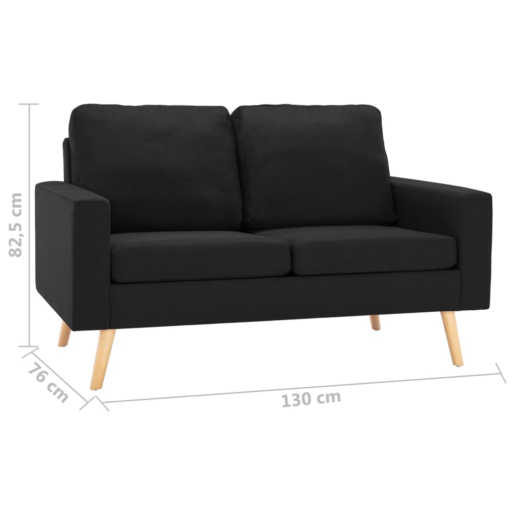Ensemble de canapés 2 pcs Tissu Noir - XIOS
