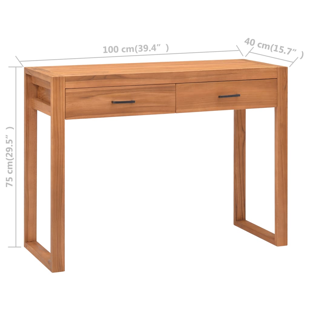 Bureau avec 2 tiroirs 100x40x75 cm Bois de teck - XIOS