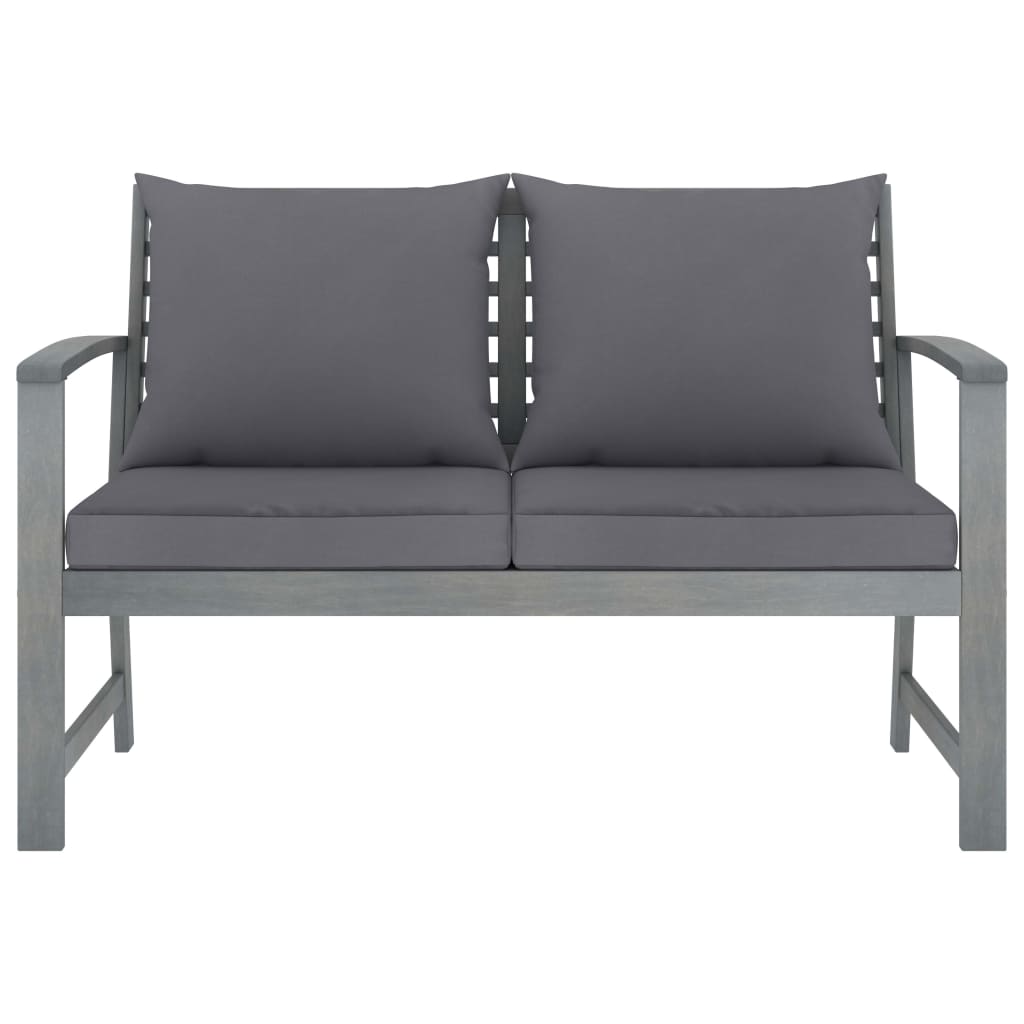 Salon de jardin 4 pcs avec coussins Bois d'acacia solide