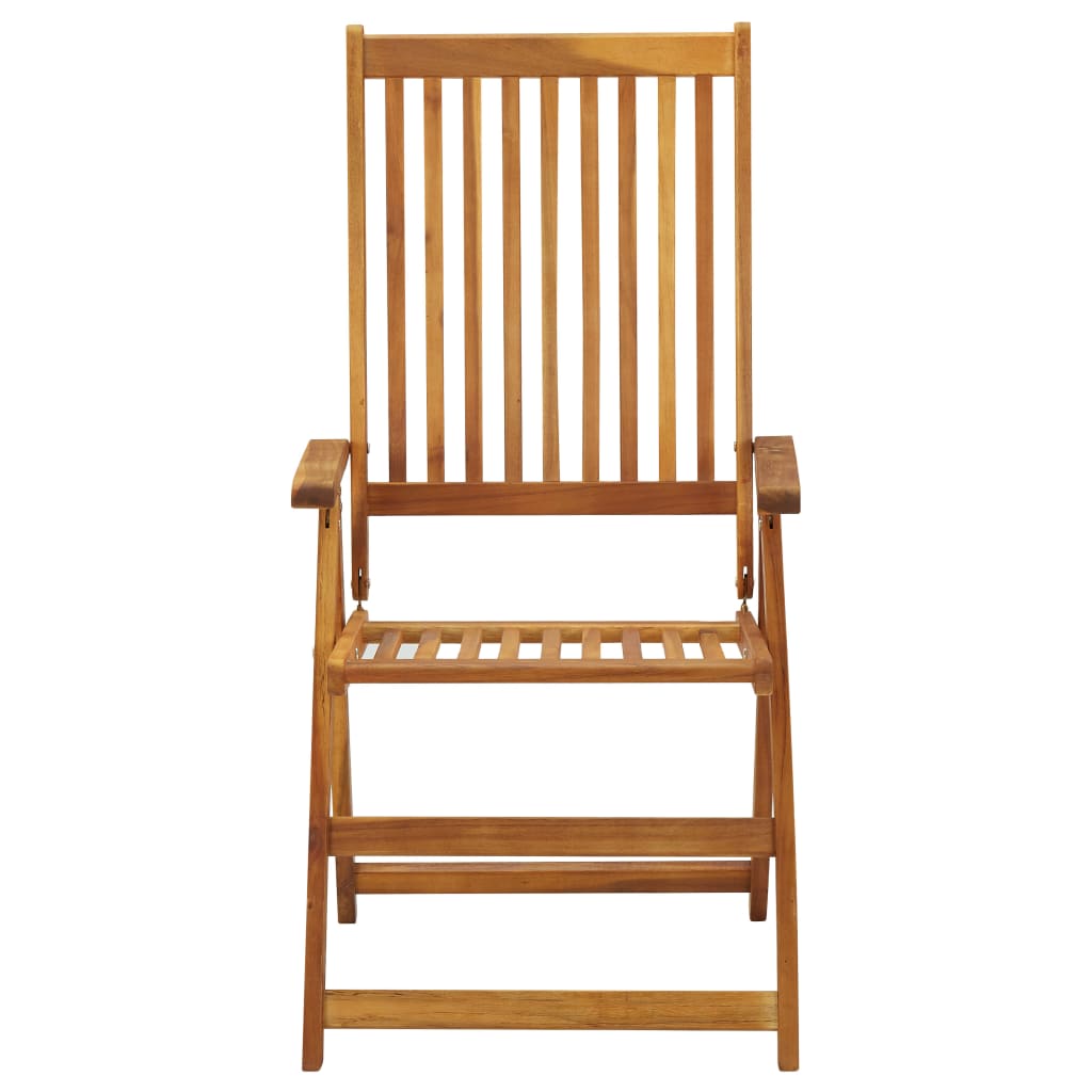 Chaises inclinables de jardin lot de 3 Bois solide d'acacia Chaises de jardin vidaXL