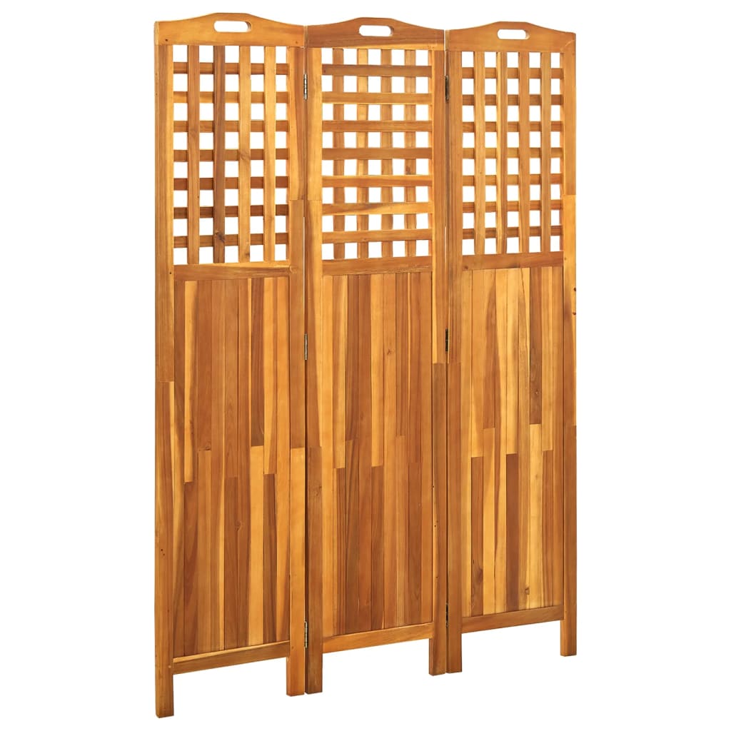 Cloison de séparation 3 panneaux 121x2x170 cm Bois d'acacia XIOS