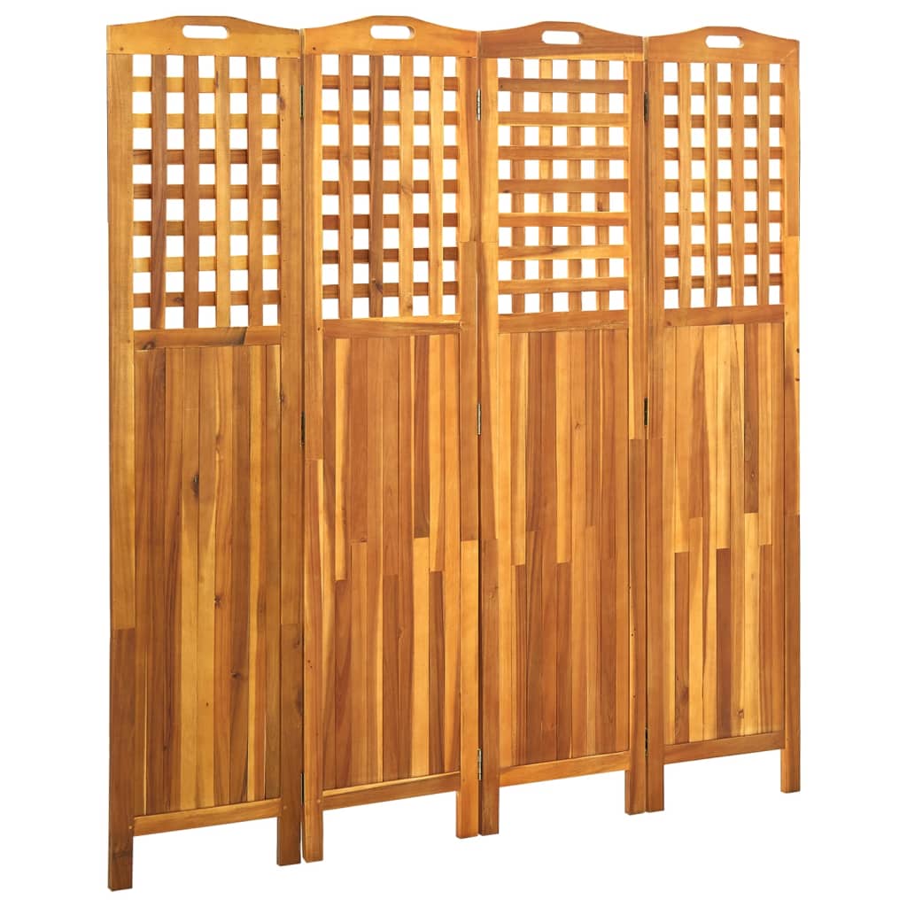 Cloison de séparation 4 panneaux 161x2x170 cm Bois d'acacia - XIOS
