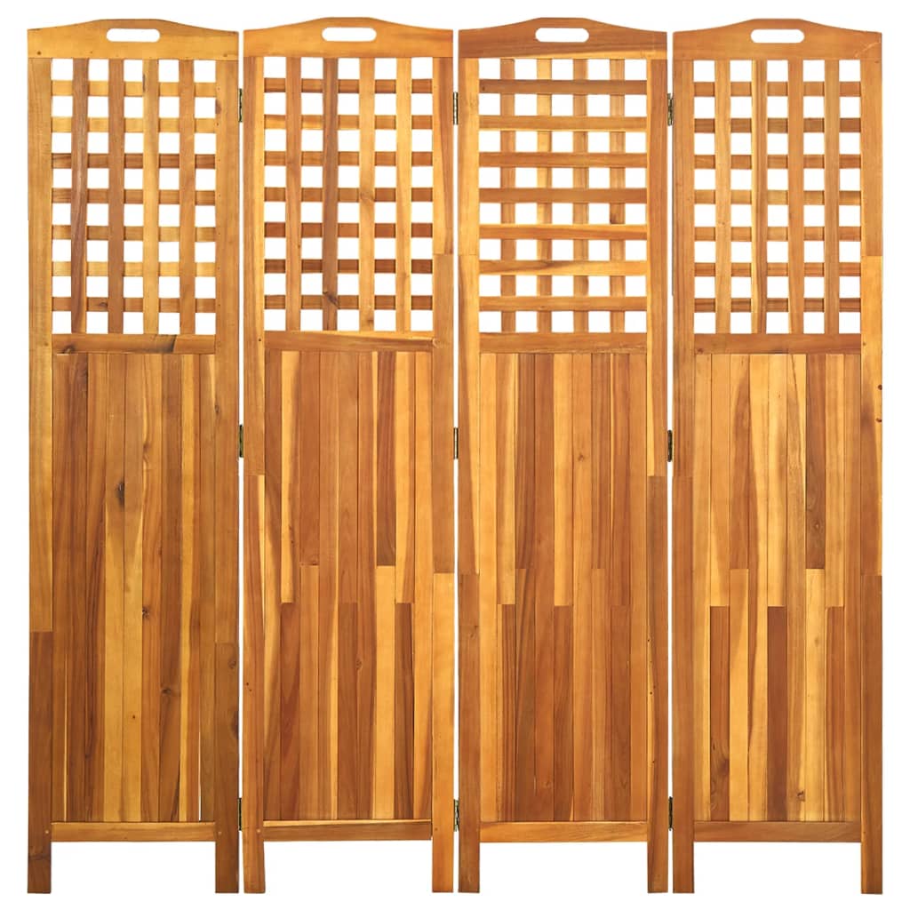 Cloison de séparation 4 panneaux 161x2x170 cm Bois d'acacia - XIOS