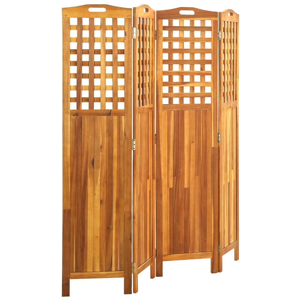 Cloison de séparation 4 panneaux 161x2x170 cm Bois d'acacia - XIOS