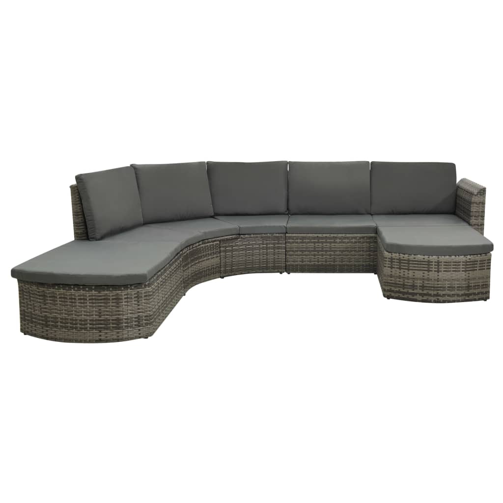 Salon de jardin 4 pcs avec coussins résine tressée gris - XIOS