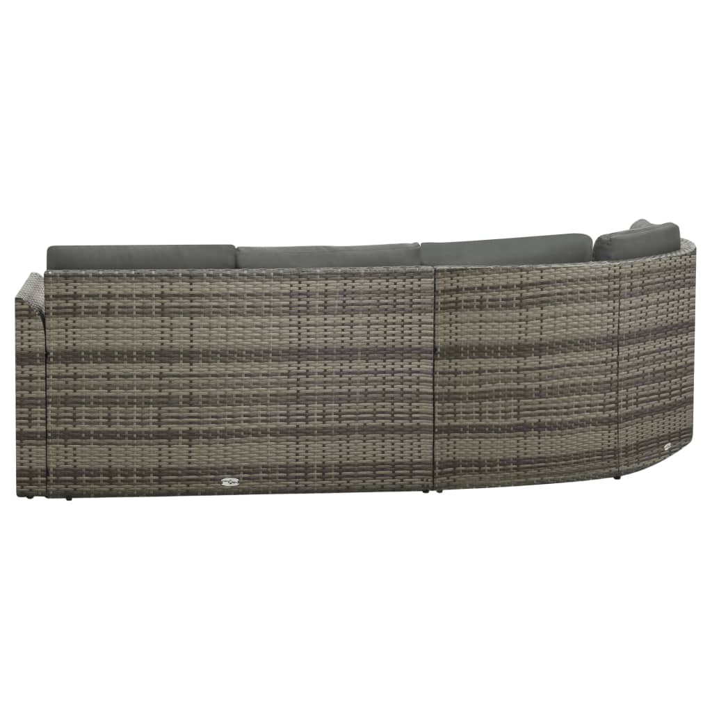 Salon de jardin 4 pcs avec coussins résine tressée gris - XIOS