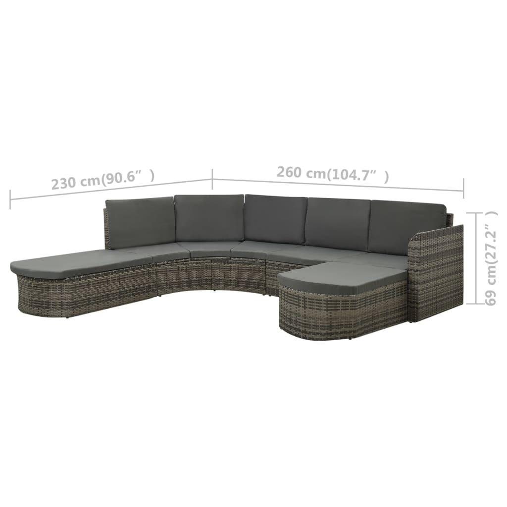 Salon de jardin 4 pcs avec coussins résine tressée gris - XIOS