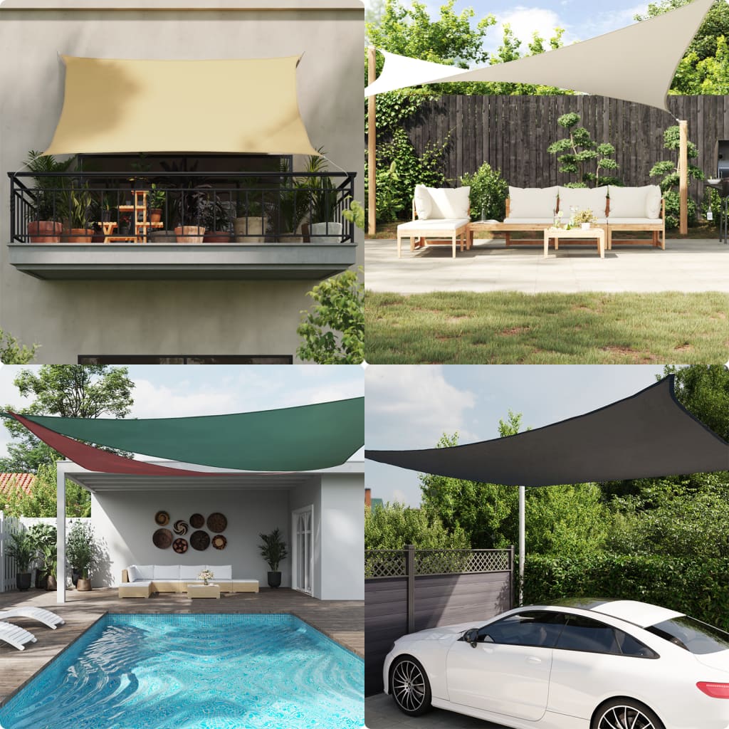 Voile de parasol tissu oxford rectangulaire 2,5x4,5 m taupe